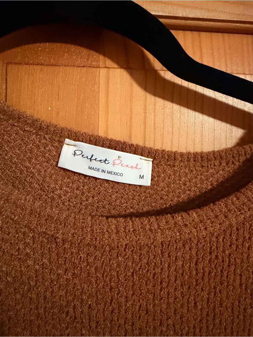Ruffle Sleeve Knit Top in Rust Brown - Picture 2 of 5